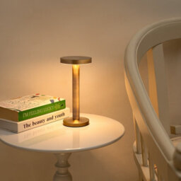 Auraglow Rechargeable Cordless Led Table Lamp - Milan - Brass - thumbnail 4