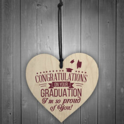 Red Ocean Graduation Congratulations Graduate College University Wooden Hanging Heart Keepsake Gift Plaque Present - thumbnail 2