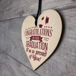 Red Ocean Graduation Congratulations Graduate College University Wooden Hanging Heart Keepsake Gift Plaque Present - thumbnail 7