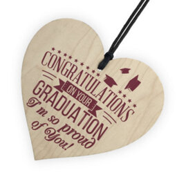 Red Ocean Graduation Congratulations Graduate College University Wooden Hanging Heart Keepsake Gift Plaque Present - thumbnail 6