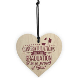 Red Ocean Graduation Congratulations Graduate College University Wooden Hanging Heart Keepsake Gift Plaque Present - thumbnail 5