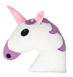 Desire Deluxe Unicorn Emoti Cushions 37Cm Novelty Soft Plush Toy For Kids - Round Cute Stuffed Funny Smile Face Emoticon Unicorn