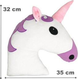 Desire Deluxe Unicorn Emoti Cushions 37Cm Novelty Soft Plush Toy For Kids - Round Cute Stuffed Funny Smile Face Emoticon Unicorn - thumbnail 2