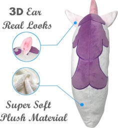 Desire Deluxe Unicorn Emoti Cushions 37Cm Novelty Soft Plush Toy For Kids - Round Cute Stuffed Funny Smile Face Emoticon Unicorn - thumbnail 4