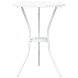 Berkfield Modern Garden Bistro Set 3 Pcs White Aluminium - thumbnail 5
