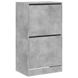 Walplus Shoe Cabinet With 2 Flip-Drawers Concrete Grey 60X42X108 Cm - thumbnail 2