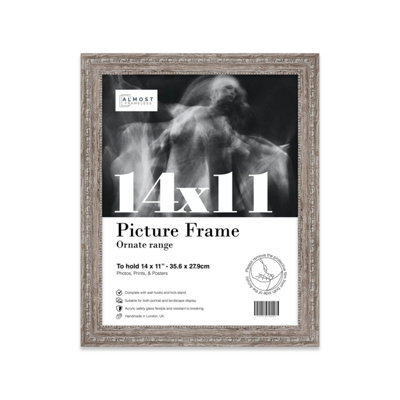 14X11 Walnut Ornate Picture Frame (35.6 X 27.9Cm) Poster, Photo, Artwork, Gallery Wall Or Print - image 1
