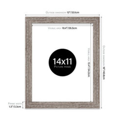 14X11 Walnut Ornate Picture Frame (35.6 X 27.9Cm) Poster, Photo, Artwork, Gallery Wall Or Print - thumbnail 2