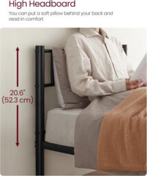 Songmics Single Bed Frame, Metal Bed Frame, For Single Mattress, Easy Assembly, For Small Spaces, Guest Room, Black - thumbnail 5