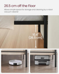 Songmics Single Bed Frame, Metal Bed Frame, For Single Mattress, Easy Assembly, For Small Spaces, Guest Room, Black - thumbnail 4
