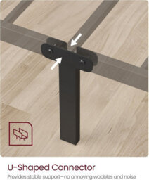 Songmics Single Bed Frame, Metal Bed Frame, For Single Mattress, Easy Assembly, For Small Spaces, Guest Room, Black - thumbnail 3