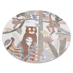 RugsX Carpet Bono 8426 Circle Jungle, Wild Animals Cream / Dark Gold  Circle 200 Cm - thumbnail 1