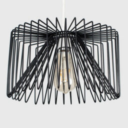 Valuelights Amadeus Modern Black Non Electric Metal Wire Design Cylinder Shaped Light Shade (D)30Cm - thumbnail 4