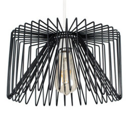 Valuelights Amadeus Modern Black Non Electric Metal Wire Design Cylinder Shaped Light Shade (D)30Cm - thumbnail 2