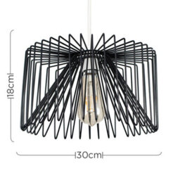Valuelights Amadeus Modern Black Non Electric Metal Wire Design Cylinder Shaped Light Shade (D)30Cm - thumbnail 6