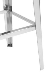 Orsina Silver Bar Stool For Patio-Black Velvet Counter Seat For Kitchen-Stainless Steel Bar Seat-Breakfast Stool - thumbnail 5