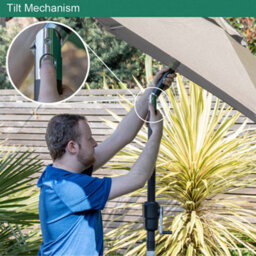 Gardenkraft 14029 2M Beige Outdoor Garden Parasol - thumbnail 4