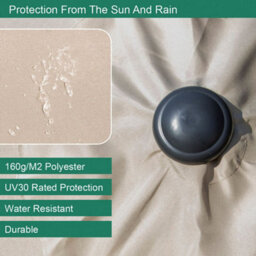 Gardenkraft 14029 2M Beige Outdoor Garden Parasol - thumbnail 6