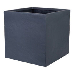 Graphite Square Riven Planter 39Cm - Grey - thumbnail 3