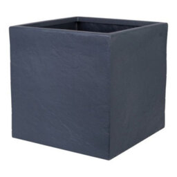 Graphite Square Riven Planter 39Cm - Grey - thumbnail 4