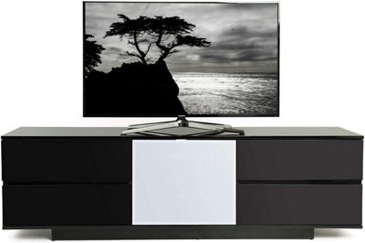 "Homeology Avitus Ultra Remote Friendly Beam-Thru Premium Black With 4-Black Drawers 32""-65"" Flat Screen Tv Cabinet" - image 1