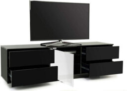 "Homeology Avitus Ultra Remote Friendly Beam-Thru Premium Black With 4-Black Drawers 32""-65"" Flat Screen Tv Cabinet" - thumbnail 6