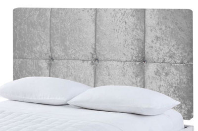 "Adore Designs Deluxe Crushed Velvet 6Ft Super King 20"" Headboard - Silver"