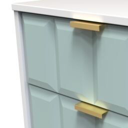 Bologna Ready Assembled Matt Duck Egg & White No Effect 2 Drawer Wide Bedside Chest (H)505mm (W)395mm (D)415mm - thumbnail 4