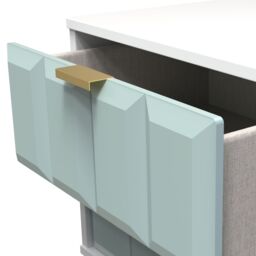 Bologna Ready Assembled Matt Duck Egg & White No Effect 2 Drawer Wide Bedside Chest (H)505mm (W)395mm (D)415mm - thumbnail 5
