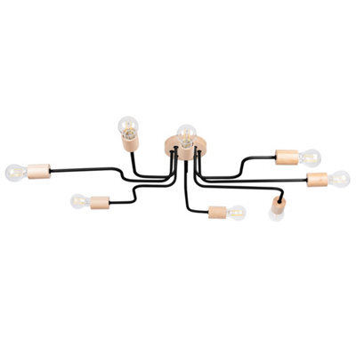 Luminosa Lighting Luminosa Timbo Loft Semi Flush Ceiling 8 Light Black - image 1