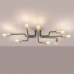 Luminosa Lighting Luminosa Timbo Loft Semi Flush Ceiling 8 Light Black - thumbnail 3