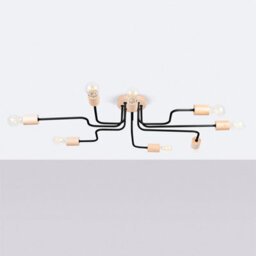 Luminosa Lighting Luminosa Timbo Loft Semi Flush Ceiling 8 Light Black - thumbnail 2