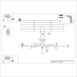 Luminosa Lighting Luminosa Timbo Loft Semi Flush Ceiling 8 Light Black - thumbnail 6