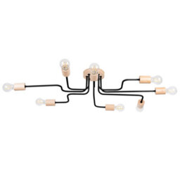 Luminosa Lighting Luminosa Timbo Loft Semi Flush Ceiling 8 Light Black - thumbnail 1
