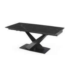 Interior Emporium Ie Nordic Rock Extendable Ceramic Dining Table (Black) - With 4 Static Chairs (Black , Grey , Green , Teel) - thumbnail 1