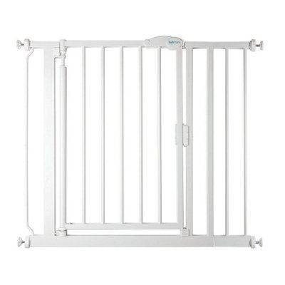 Safetots Pressure Fit Self Closing Stair Gate, 89.4Cm - 96.4Cm, White, Auto Closing Baby Gate, Safety Barrier - image 1