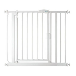 Safetots Pressure Fit Self Closing Stair Gate, 89.4Cm - 96.4Cm, White, Auto Closing Baby Gate, Safety Barrier - thumbnail 1