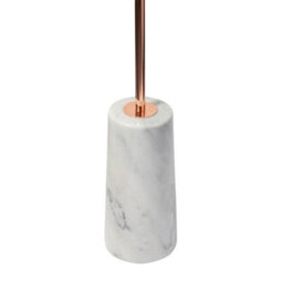 First Choice Lighting Phoenix - White Marble Copper Combination Floor And Table Lamp With Shade - thumbnail 4
