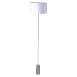 First Choice Lighting Phoenix - White Marble Copper Combination Floor And Table Lamp With Shade - thumbnail 2