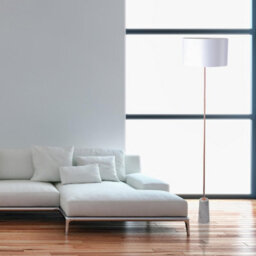 First Choice Lighting Phoenix - White Marble Copper Combination Floor And Table Lamp With Shade - thumbnail 8