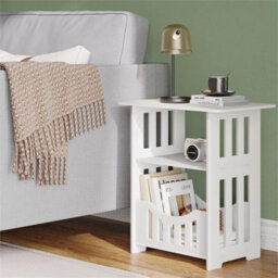 Small Square  Bedside Table Cabinet Side End Coffee Tea Table Nightstand Storage Shelf - thumbnail 3