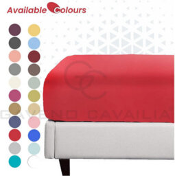 Gc Gaveno Cavailia Percale Deep Fitted Sheet Super King Red Extra Deep Pocket 16 Inch (40 Cm) - thumbnail 3
