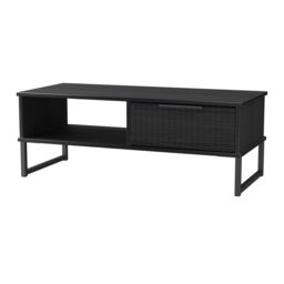 Ancona Matt Black Ash 1 Drawer Non-Extendable Coffee Table (H)348mm (W)925mm (D)410mm - thumbnail 3