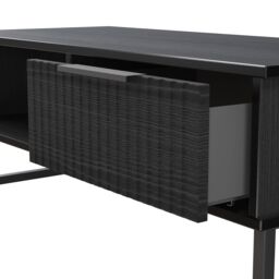 Ancona Matt Black Ash 1 Drawer Non-Extendable Coffee Table (H)348mm (W)925mm (D)410mm - thumbnail 5
