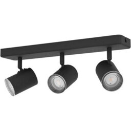 Loops Modern Black Triple Bar Bathroom Ceiling Spotlight With Gu10 Fittings For Stylish Indoor Lighting - thumbnail 3