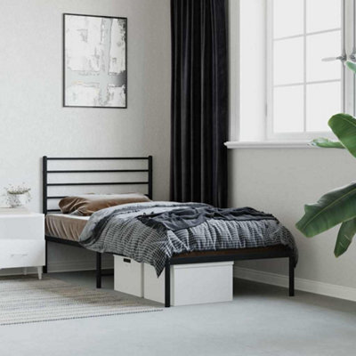 Walplus Metal Bed Frame Without Mattress With Headboard Black 90X190Cm - image 1