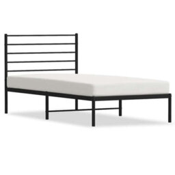 Walplus Metal Bed Frame Without Mattress With Headboard Black 90X190Cm - thumbnail 2