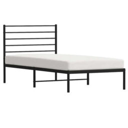 Walplus Metal Bed Frame Without Mattress With Headboard Black 90X190Cm - thumbnail 5