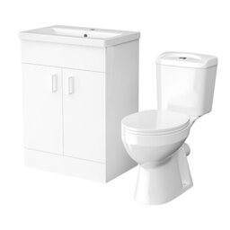 Nes Home 600mm Basin White Vanity & Wc Toilet Pan - thumbnail 6