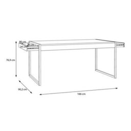 Wyld Haus Egtved Black And Natural Oak Effect Dining Table With Metal Legs - thumbnail 7